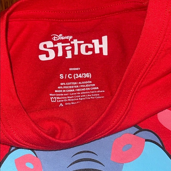 Stitch Disney Valentine’s Shirt Love Red Women’s Small S - Picture 3 of 3